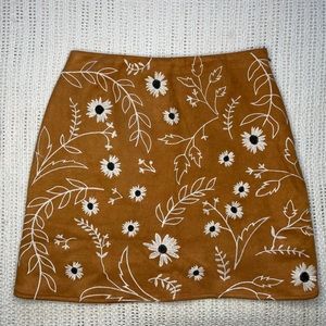 Blue Rain Skirt| Francescas Blue Rain Suede Mini Skirt | Color:Brown | Size: XS